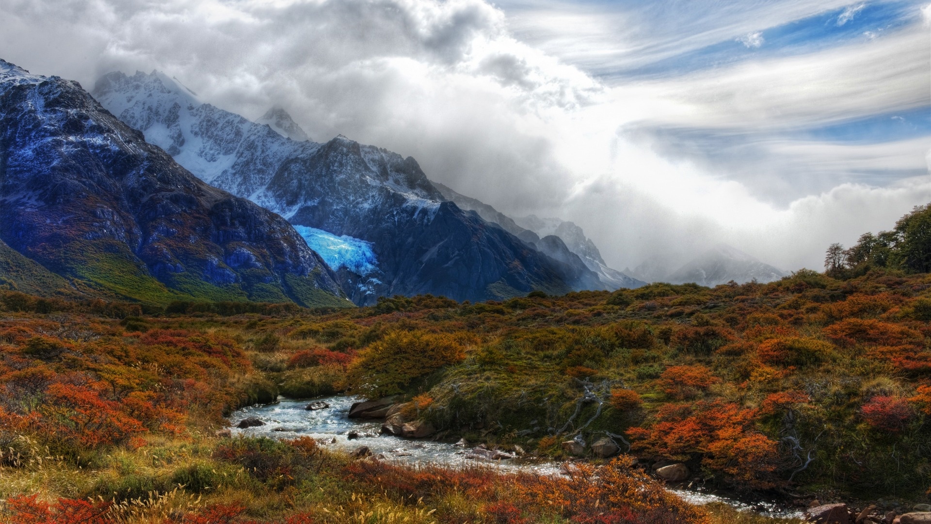 krajobrazy - gory - blue_glacier_stream-1920x1080