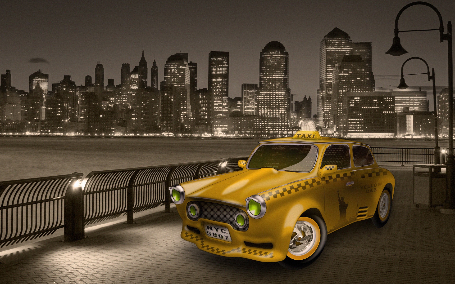 sztuka - tapety3d - nyc_taxi_cab-1920x1200